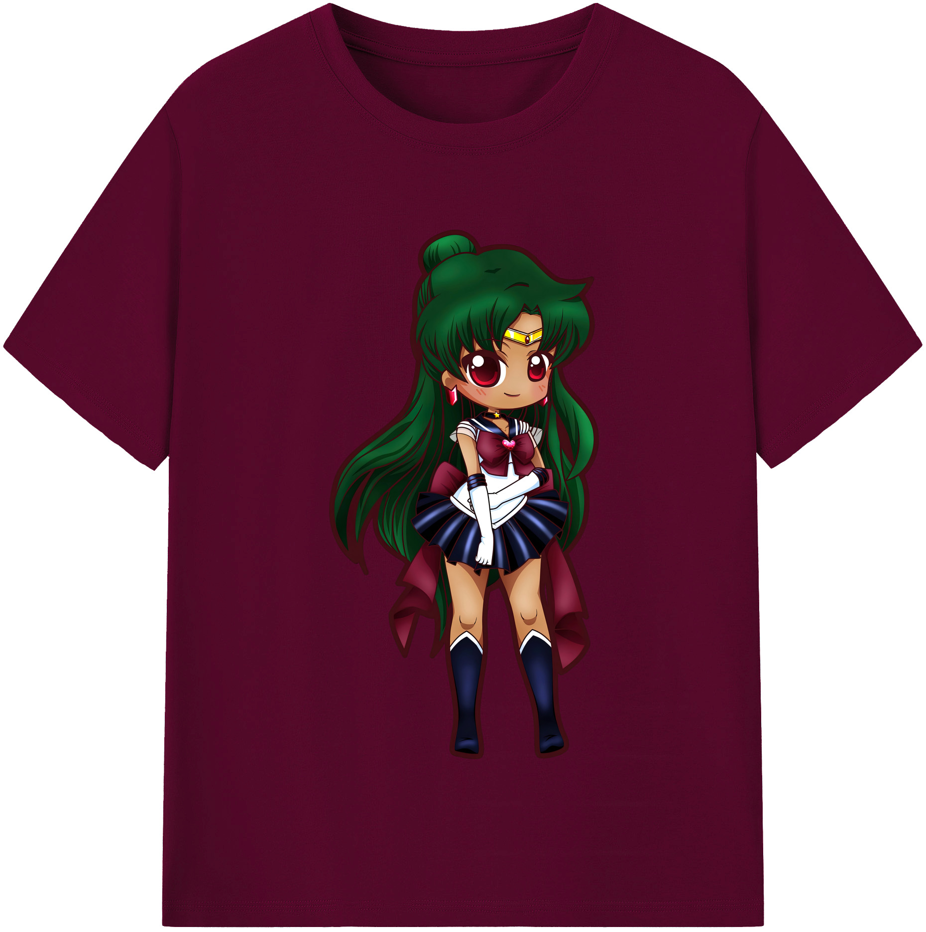 （画像用） 美少女戦士セーラームーン 冥王せつな Sailor Moon Meiou Setsuna レディースカジュアルプリントTシャツ（綿100％）